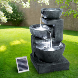 Solar Water Fountain 3-Tier LED 60cm Blue - Pick Me Home