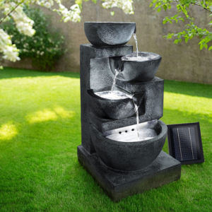 Solar Water Fountain 4-Tier LED 72cm Blue - Pick Me Home