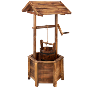 Wooden Wishing Well Garden Ornament Decor - Pick Me Home