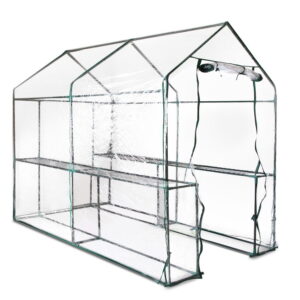 Walk-In Greenhouse Clear Tunnel Shelves 1.2x1.9x1.9m - Pick Me Home