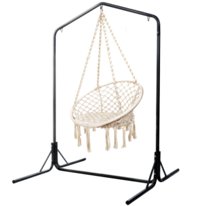 Hammock Chair Stand Cotton Swing 124cm Cream - Pick Me Home