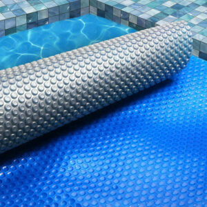 Solar Pool Cover Blanket 500 Micron 10.5x4.2m Blue Silver - Pick Me Home