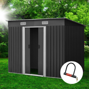 Garden Shed Sliding Door Metal Storage 2.38x1.31m - Pick Me Home