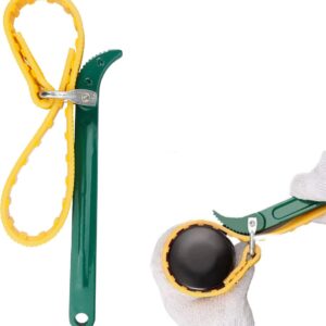 Strap Wrench - Oil Filter Wrench - Filter Wrench - Swivel Tensioning Strap - Oil Filter Pliers with Strap - Anti-Slip Strap - Max Diameter 130 mm - Strap Wrench for Opening Oil Filters - Universal - Plastic / Rubber - For Optimal Grip - Green