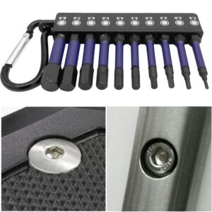 10 pcs Metric Impact Hex Head Allen Wrench Drill Bit Set, S2 Steel Hex Allen Power Bit Set 2” Long with Storage Bit Holder