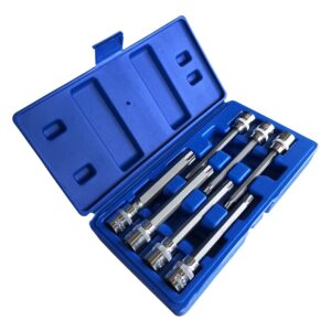10 Pieces 3/8 Inch Drive Long Hex Bit Socket Set, 1/16 Inch to 1/2 Inch, SAE, Extra Long Allen Hex Bit Socket Set