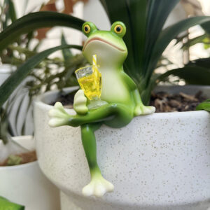 Frog Pot Hanger Crossed Legs Ornament 2Pcs Green - Pick Me Home