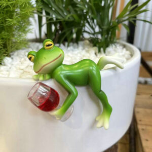 Frog Pot Hanger Lying Garden Ornament 2Pcs Green - Pick Me Home