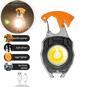 COB Work Light Carabiner Flashlight 2Pcs Orange - Pick Me Home