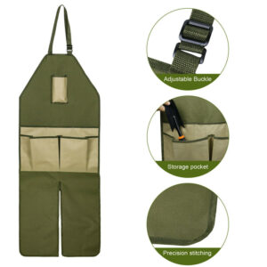 Gardening Leg Apron Multi-Pocket 118x45cm Green Beige - Pick Me Home
