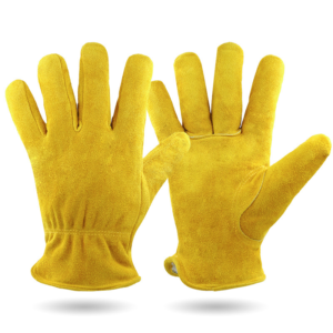 Cowhide Work Gloves Insulated Anti-Slip L Yellow - Pick Me Home