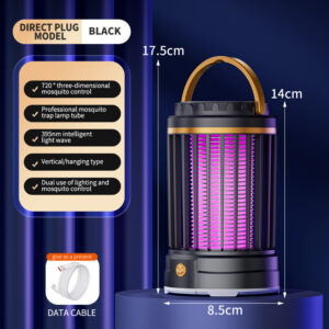 Mosquito Zapper Lamp 3-in-1 UV Lantern Black - Pick Me Home