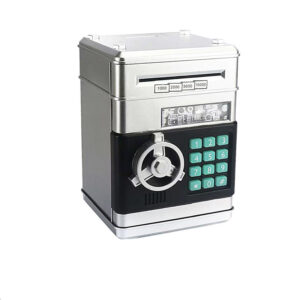 Kids Safe Piggy Bank Fingerprint Lock Silver - Pick Me Home