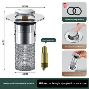Sink Stopper Pop-Up Drain Filter Stainless 5Pcs - Pick Me Home