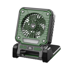 Camping Fan LED Light Solar Power Bank Green - Pick Me Home