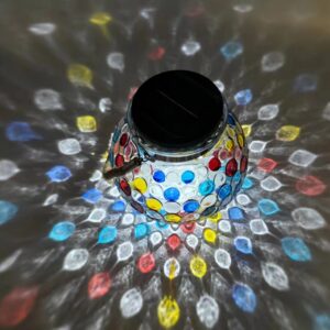 Mosaic Solar Lantern Glass Jar Light White - Pick Me Home