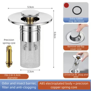 Sink Stopper Pop-Up Hair Catcher 28-33mm 2-Pack - Pick Me Home